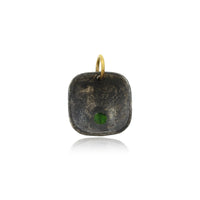 Sterling Silver and 24K Yellow Gold Queen Bee Diopside Charm