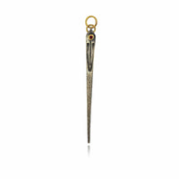 Sterling Silver and 24K Yellow Gold Sewing Needle Charm