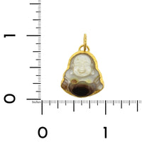 Sterling Silver and 24K Yellow Gold Mother of Pearl Buddha Charm