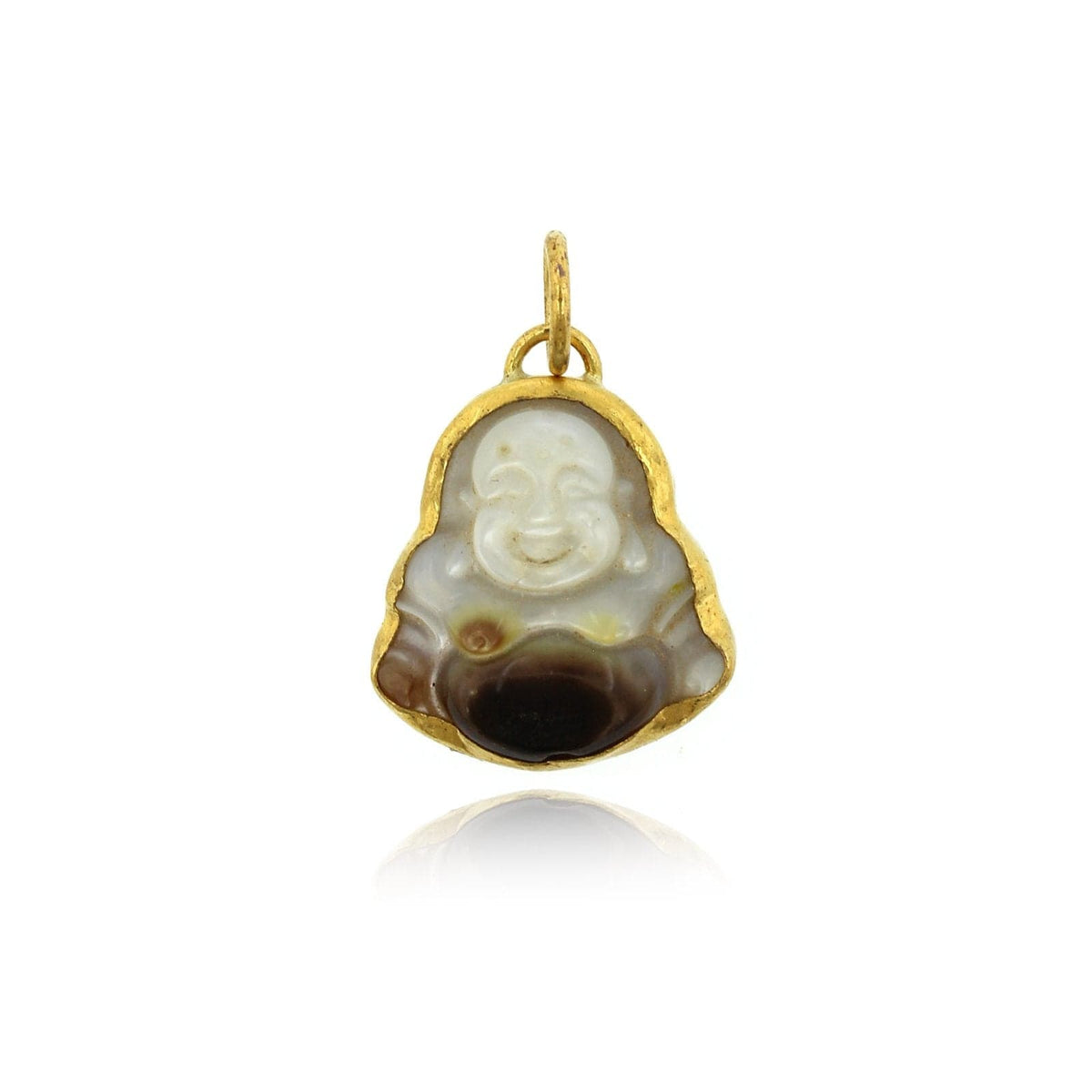 Sterling Silver and 24K Yellow Gold Mother of Pearl Buddah Charm