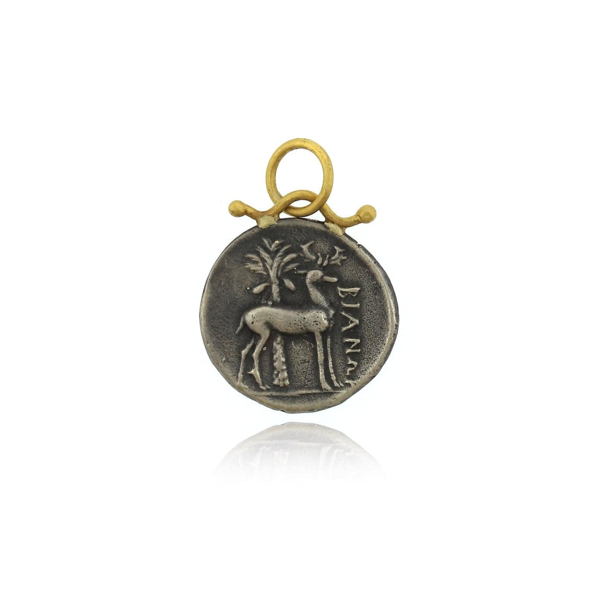 Sterling Silver and 24K Yellow Gold Queen Bee Diamond Charm