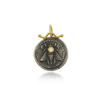 Sterling Silver and 24K Yellow Gold Queen Bee Diamond Charm