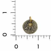 Sterling Silver and 24K Yellow Gold Queen Bee Diamond Charm