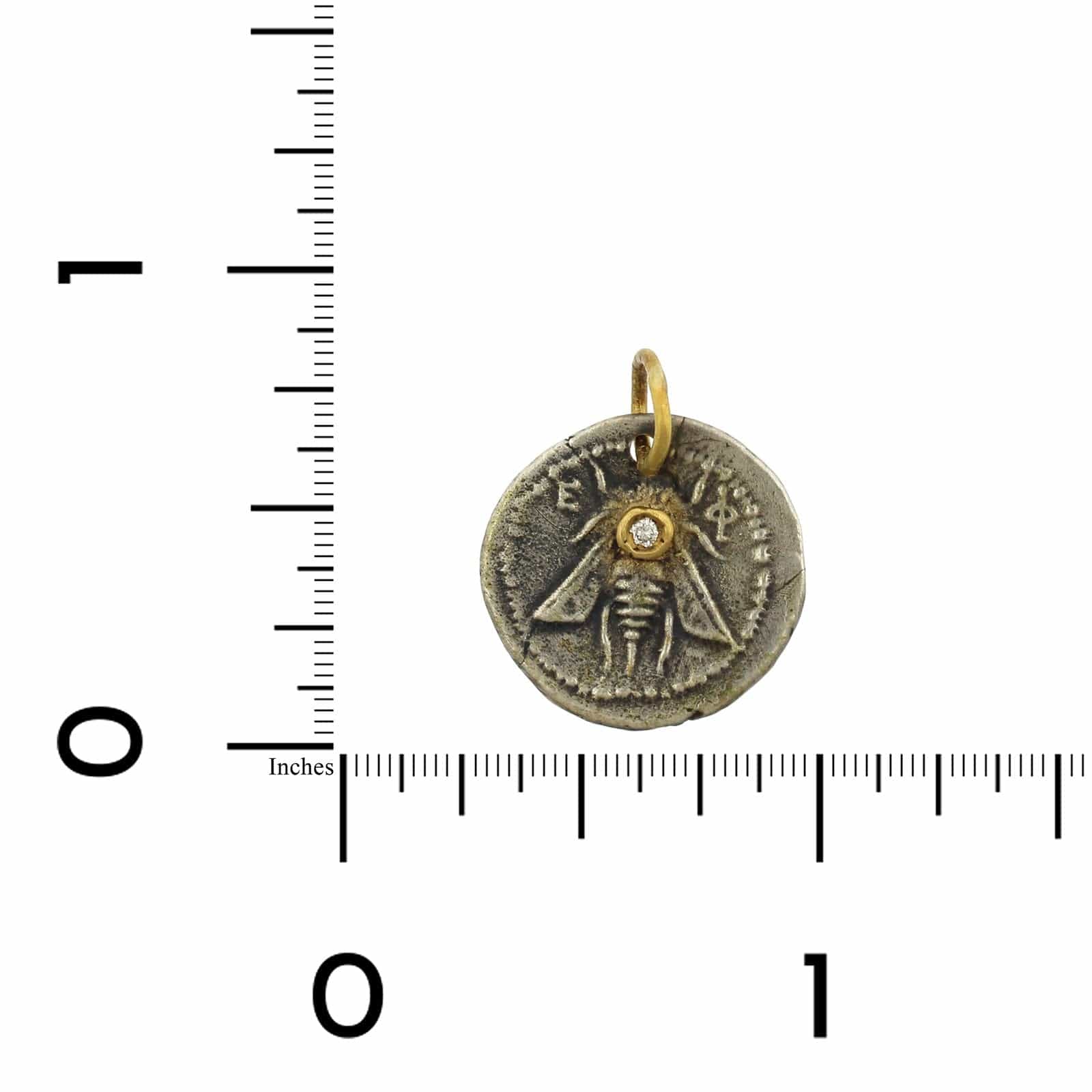 Sterling Silver and 24K Yellow Gold Queen Bee Diamond Charm