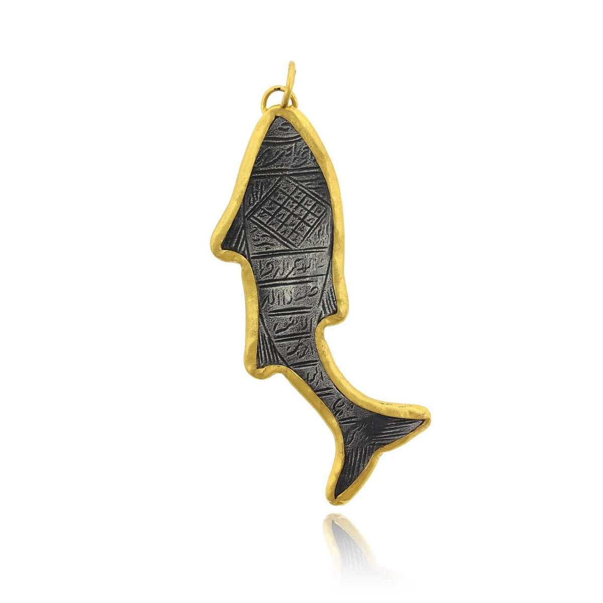 Sterling Silver and 24K Yellow Gold Fish Charm