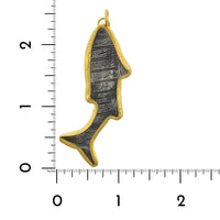 Sterling Silver and 24K Yellow Gold Fish Charm