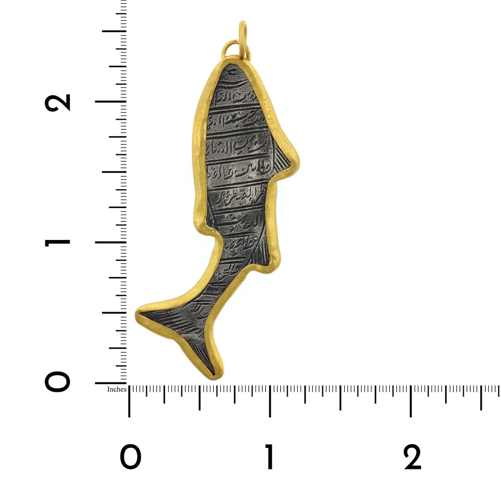 Sterling Silver and 24K Yellow Gold Fish Charm