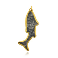 Sterling Silver and 24K Yellow Gold Fish Charm