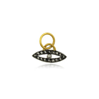 Sterling Silver and 24K Yellow Gold Evil Eye with Diamond Charm