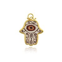 Sterling Silver and 24K Yellow Gold Quartz Hamsa Charm