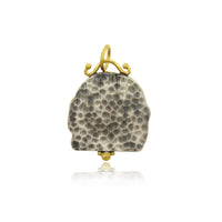 Sterling Silver and 24K Yellow Gold Coral Buddha with Diamond Charm
