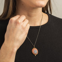 Sterling Silver and 24K Yellow Gold Quartz Evil Eye Charm
