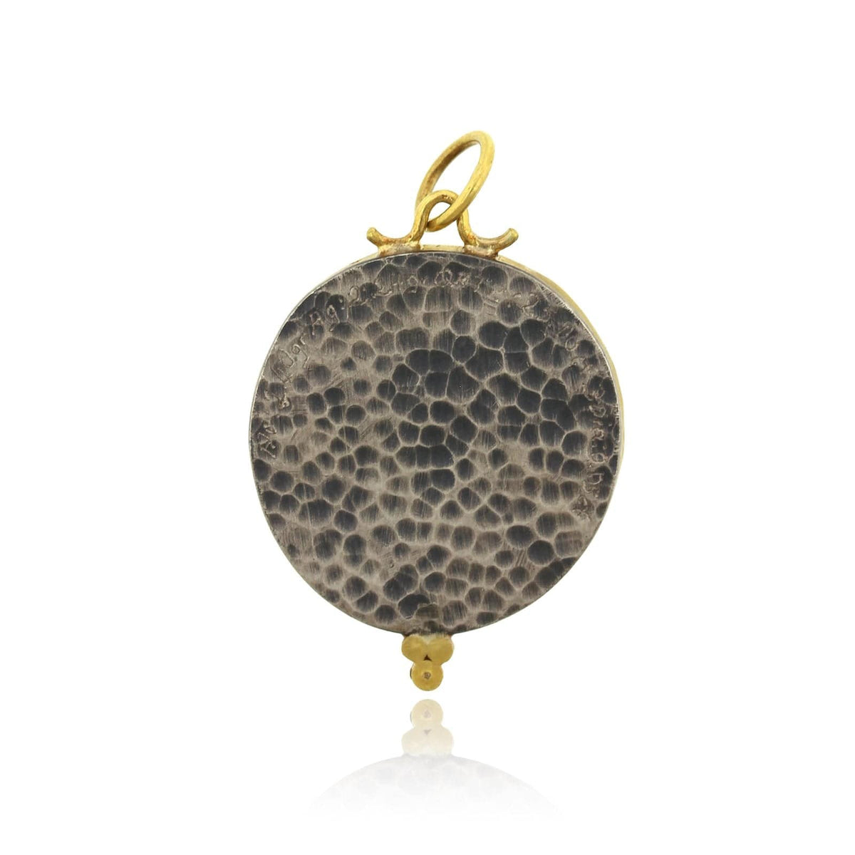Sterling Silver and 24K Yellow Gold Quartz Evil Eye Charm