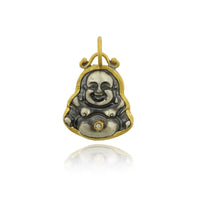 Sterling Silver and 24K Yellow Gold Buddha with Diamond Charm