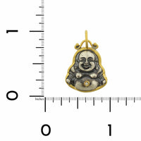 Sterling Silver and 24K Yellow Gold Buddha with Diamond Charm
