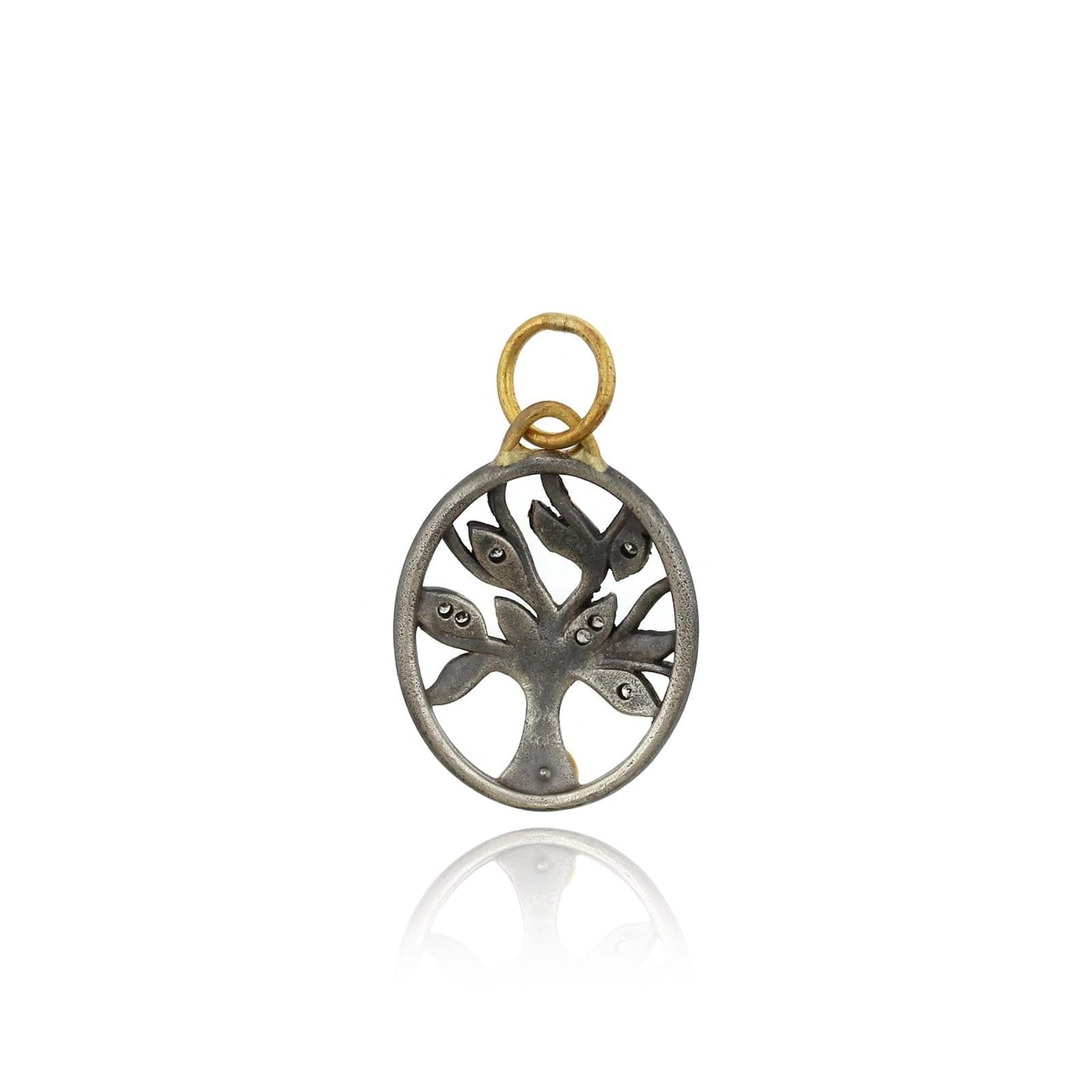 Sterling Silver and 24K Yellow Gold Tree of Life Charm