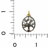 Sterling Silver and 24K Yellow Gold Tree of Life Charm
