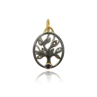 Sterling Silver and 24K Yellow Gold Tree of Life Charm