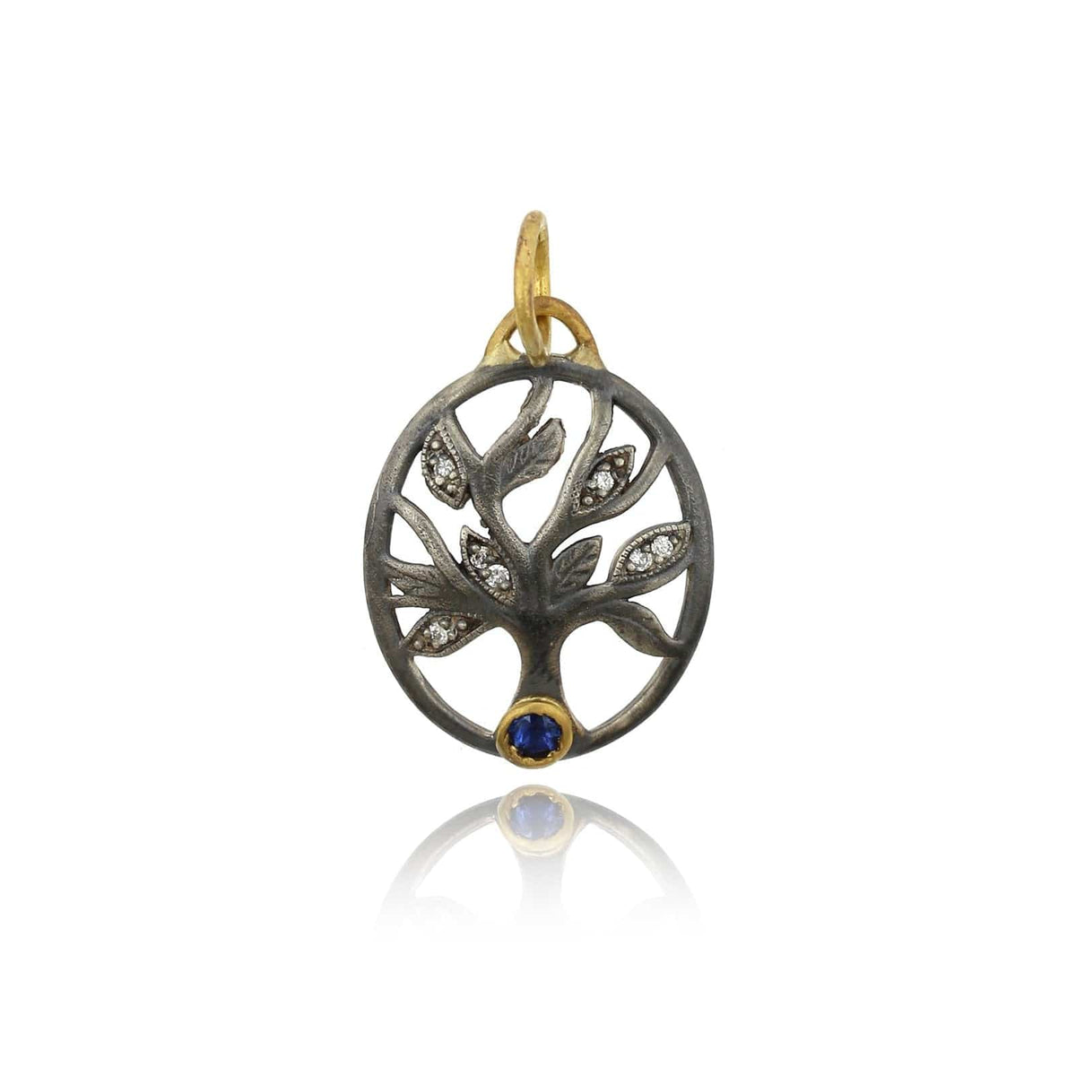 Sterling Silver and 24K Yellow Gold Tree of Life Charm