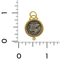 Sterling Silver and 24K Yellow Gold Pegasus Charm