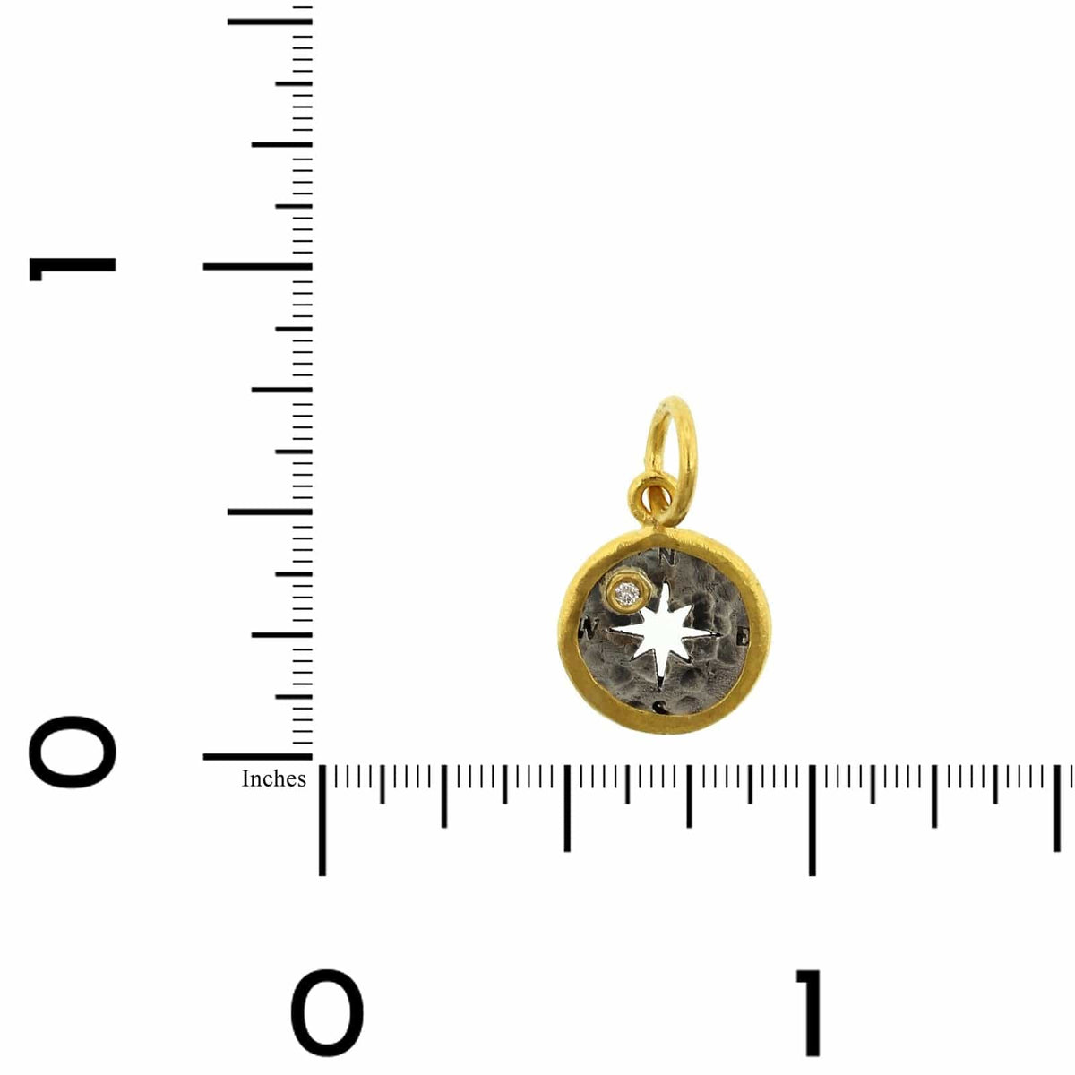 Sterling Silver and 24K Yellow Gold North Star Charm