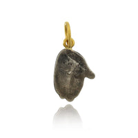 Sterling Silver and 24K Yellow Gold Giving Hand with Emerald Charm