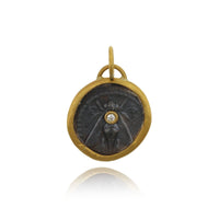 Sterling Silver and 24K Yellow Gold Queen Bee with Diamond Charm
