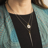Sterling Silver and 24K Yellow Gold Sewing Needle Charm