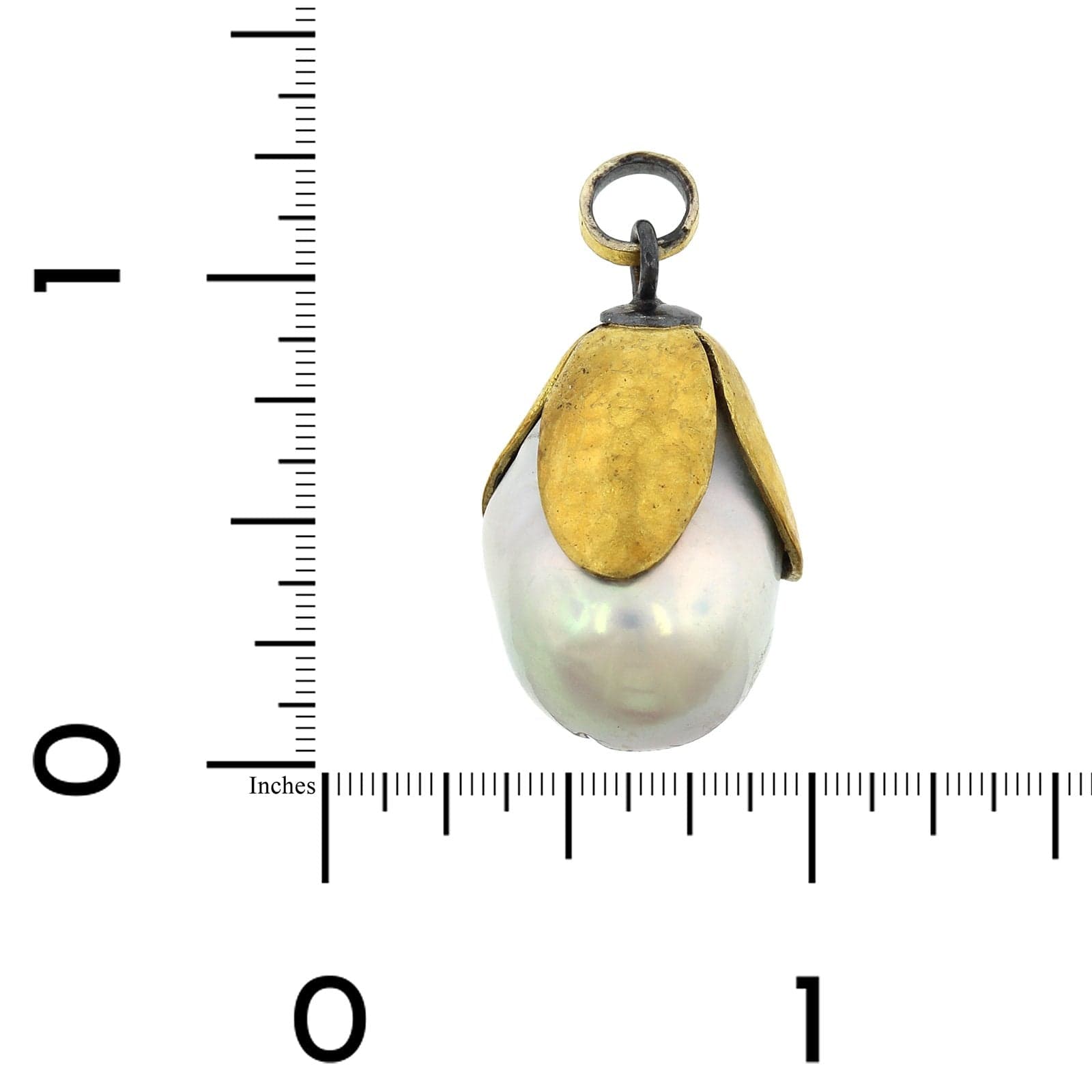 Sterling Silver and 24K Yellow Gold Pearl Charm