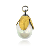 Sterling Silver and 24K Yellow Gold Pearl Charm