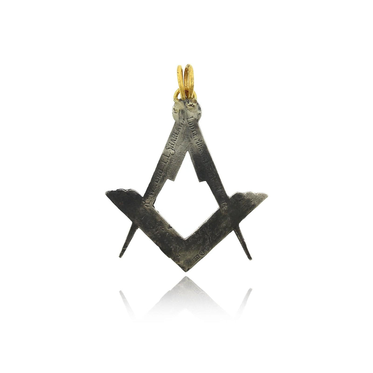 Sterling Silver and 24K Yellow Gold Masonic with Diamond Charm