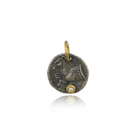 Sterling Silver and 24K Yellow Gold Horse with Diamond Charm