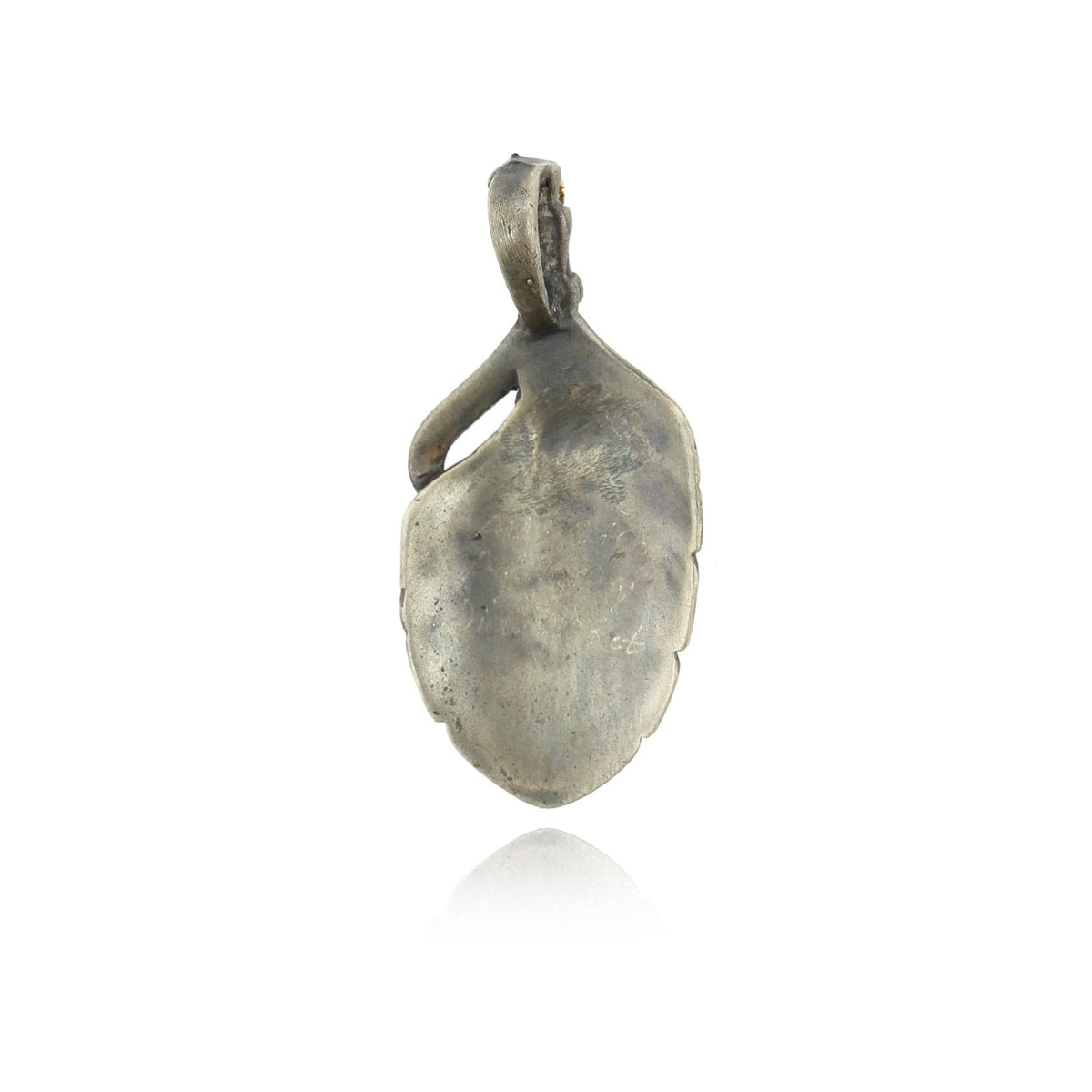 Sterling Silver and 24K Yellow Gold Feather Diamond Charm