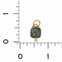 Sterling Silver and 24K Yellow Gold Guardian Angel with Diamond Charm