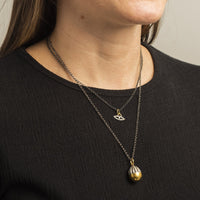 Sterling Silver and 24K Yellow Gold Diamond Charm