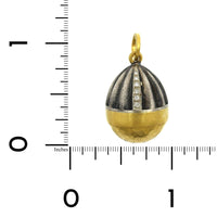 Sterling Silver and 24K Yellow Gold Diamond Charm