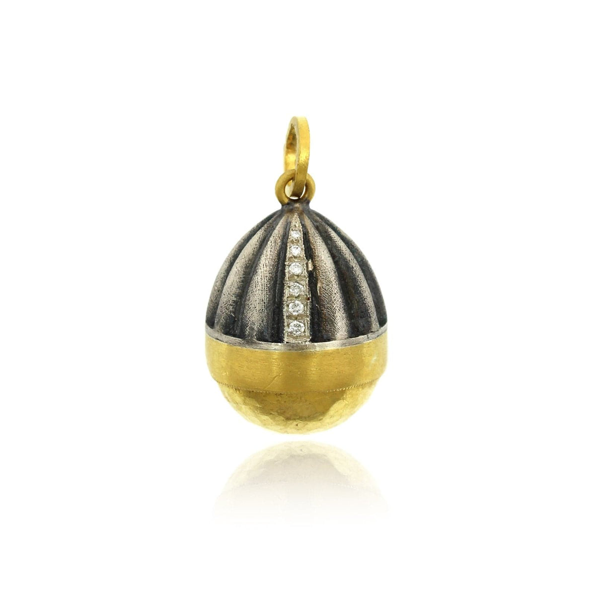 Sterling Silver and 24K Yellow Gold Diamond Charm