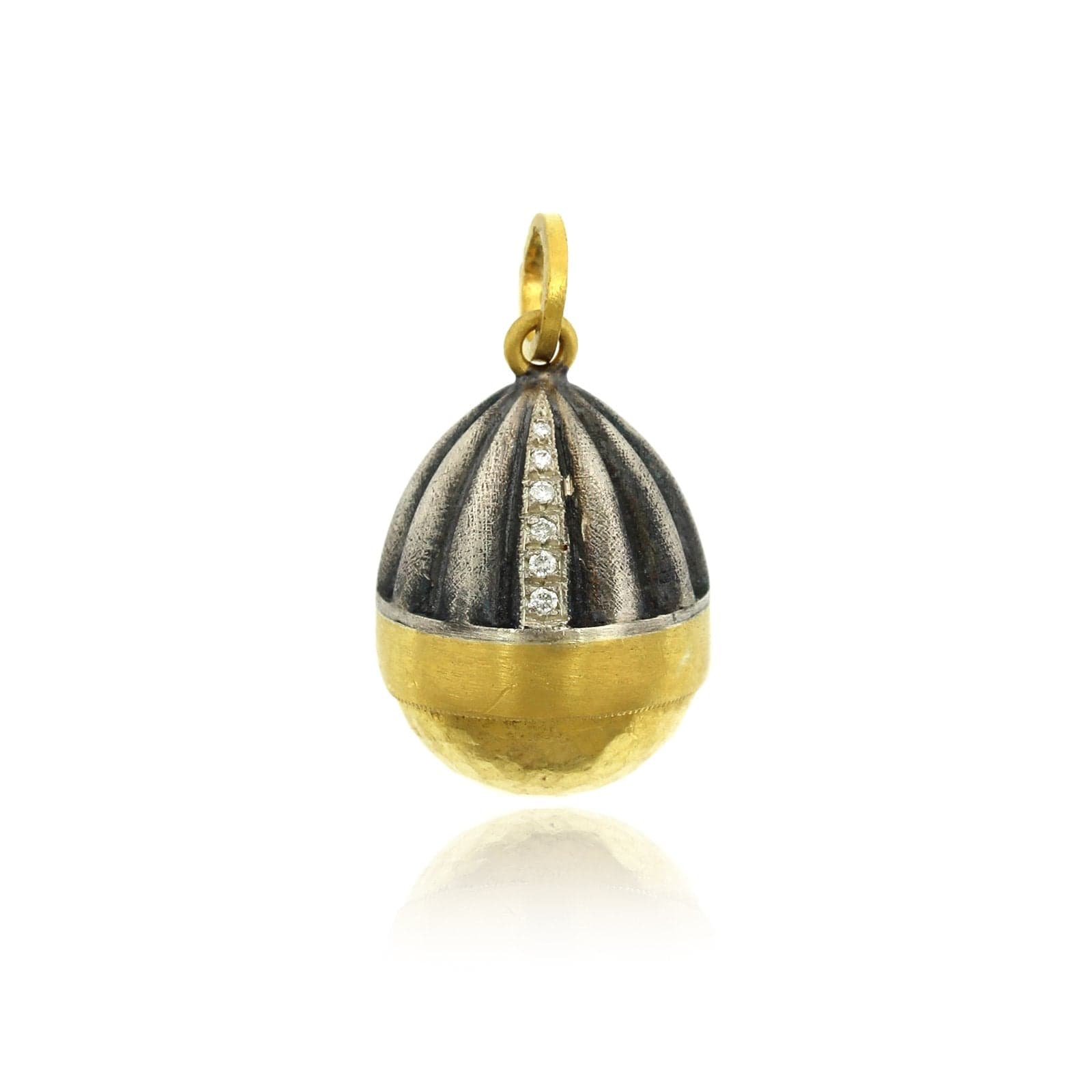 Sterling Silver and 24K Yellow Gold Diamond Charm