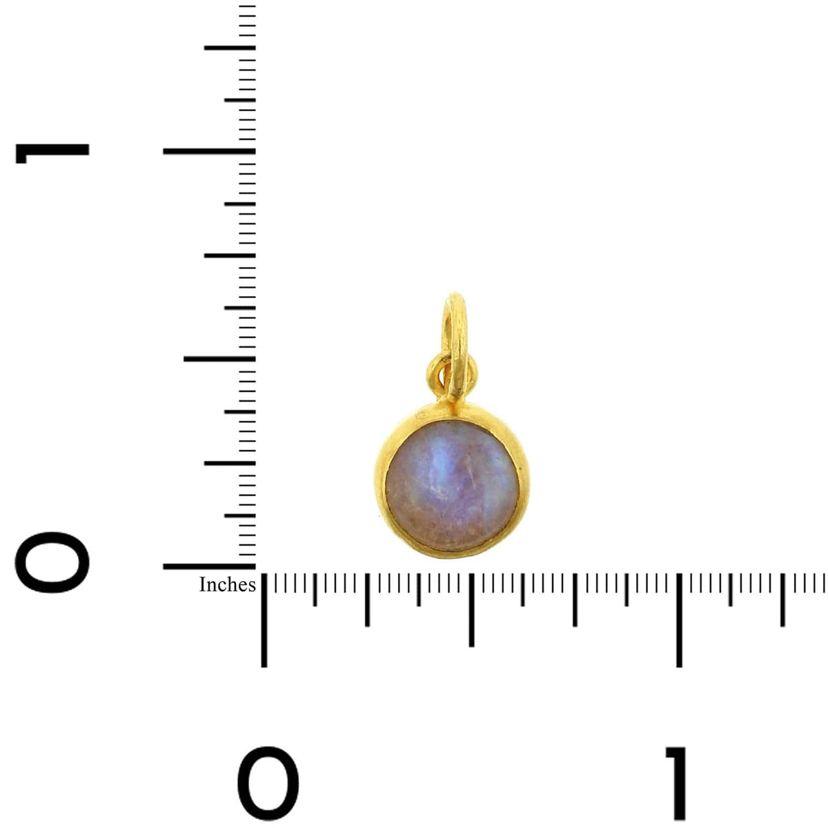Sterling Silver and 24K Yellow Gold Moonstone Charm