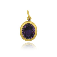 Sterling Silver and 24K Yellow Gold Amethyst Charm