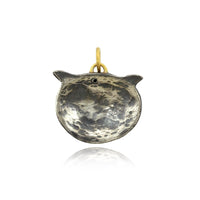 Sterling Silver and 24K Yellow Gold Owl with Diamond Charm