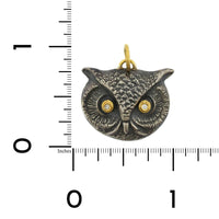Sterling Silver and 24K Yellow Gold Owl with Diamond Charm