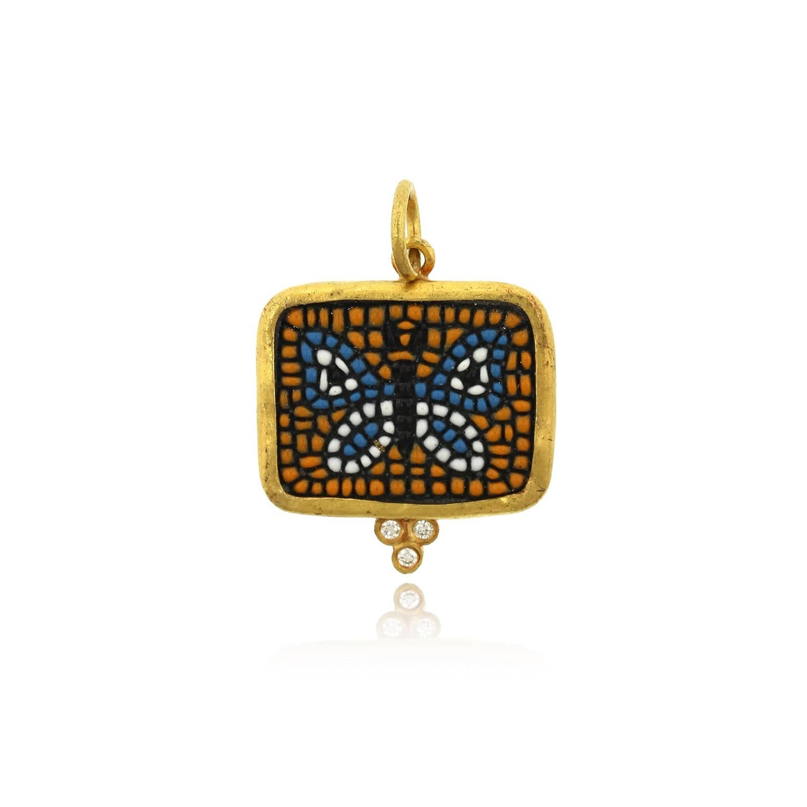 Sterling Silver and 24K Yellow Gold Butterfly with Diamond Charm
