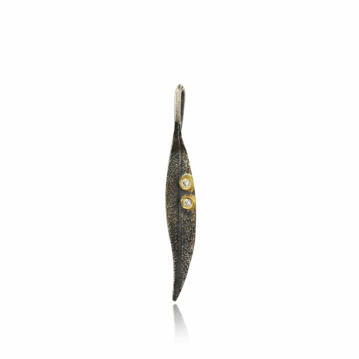 Sterling Silver and 24K Yellow Gold Charm with Diamond