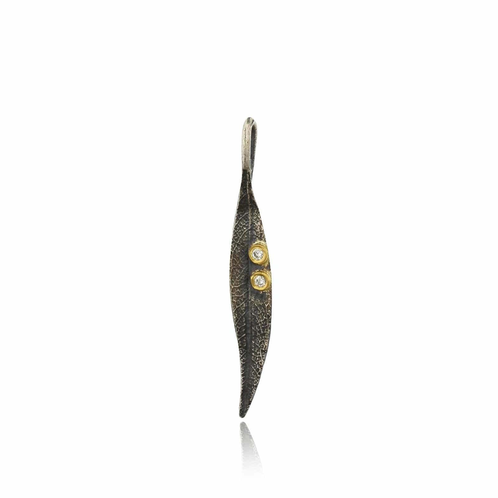 Sterling Silver and 24K Yellow Gold Charm with Diamond