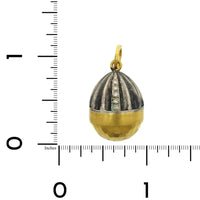 Sterling Silver and 24K Yellow Gold Pendant with Diamond