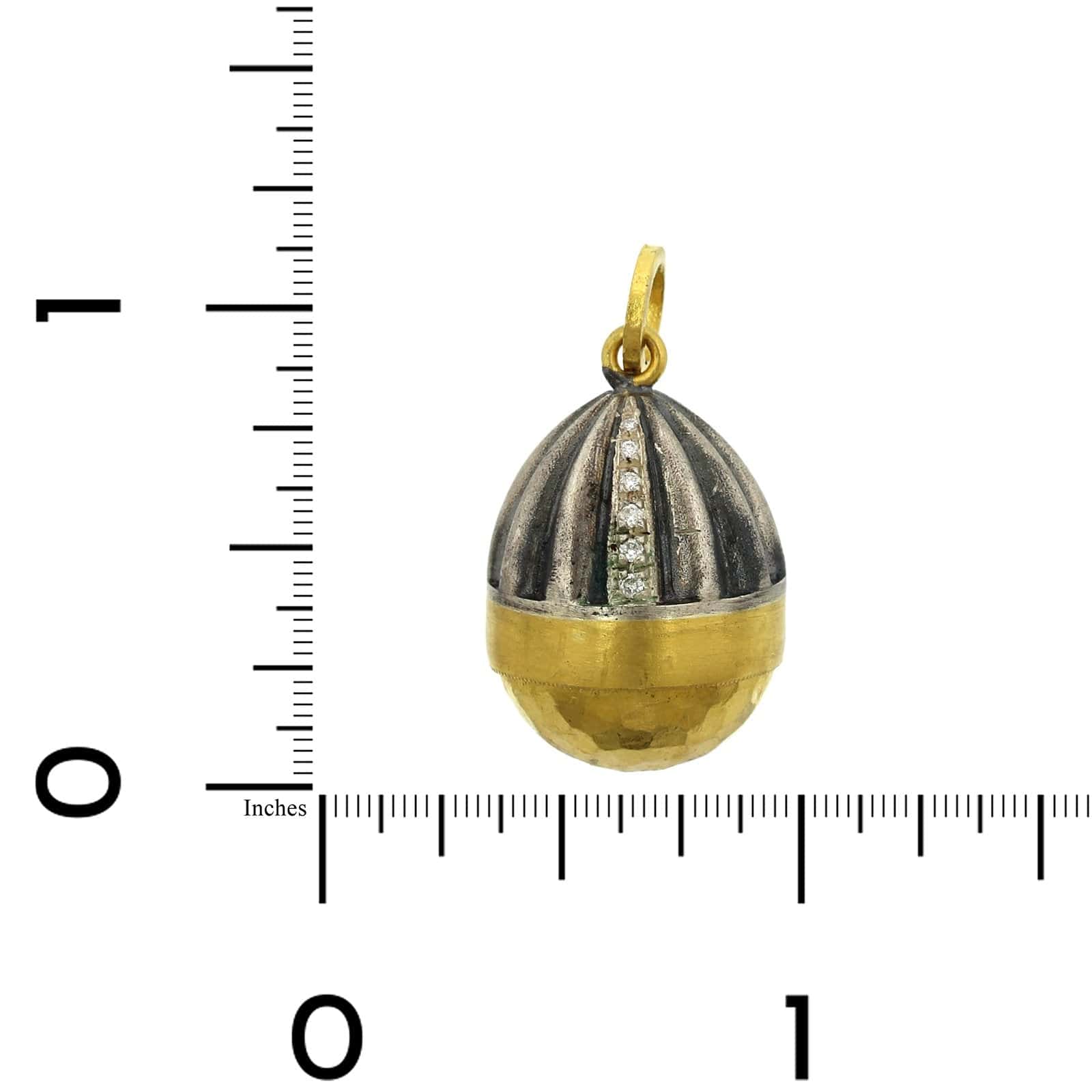 Sterling Silver and 24K Yellow Gold Pendant with Diamond