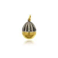 Sterling Silver and 24K Yellow Gold Pendant with Diamond