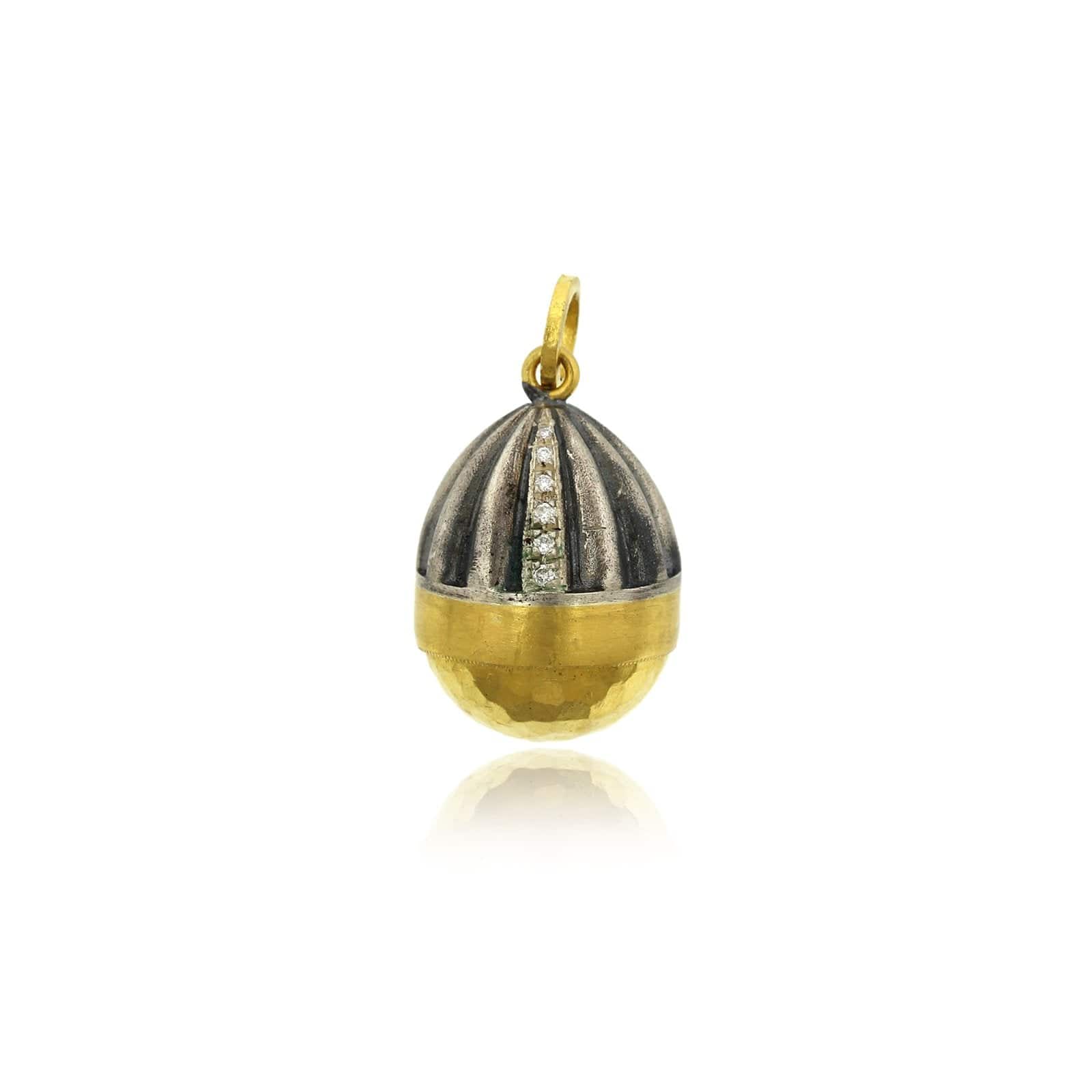 Sterling Silver and 24K Yellow Gold Pendant with Diamond