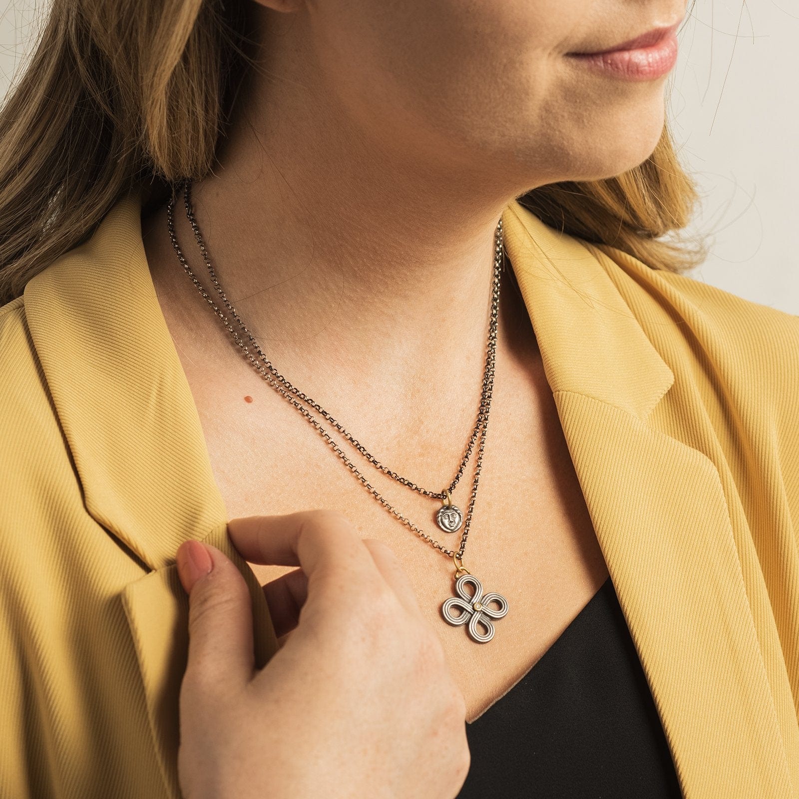 Sterling Silver and 24K Yellow Gold Helios Pendant